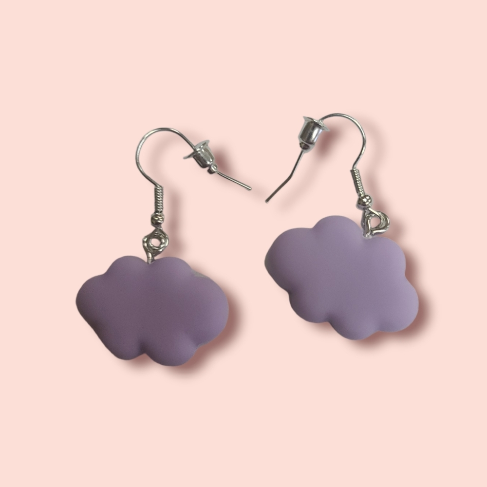 Kawaii Purple Cloud Earrings